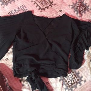 Black surplice top open back